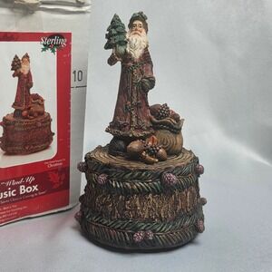 Sterling Inc Santa Claus 6.5" Wind-Up Music Box Santa Claus is Coming to Town